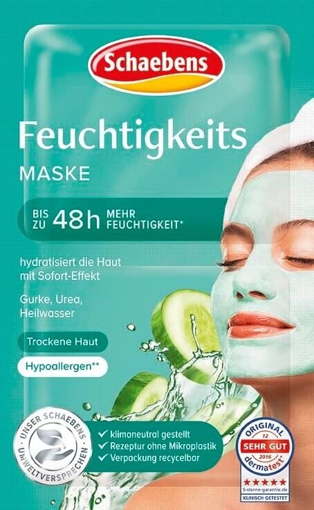 10 X 5ml Schaebens Moisturizing Mask With Aloe Vera Avocado Cucumber
