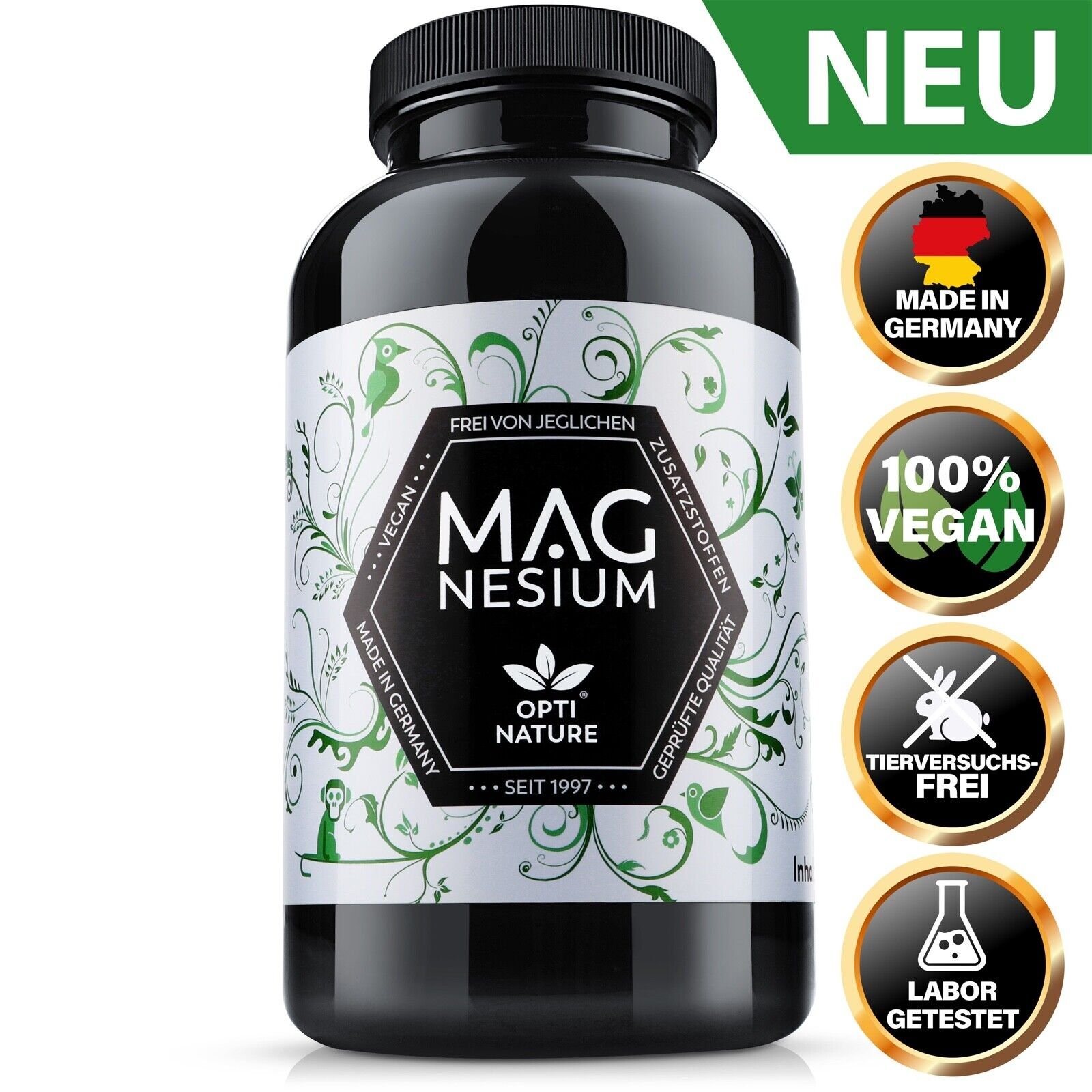 365 Magnesium Kapseln Hochdosiert | Made in Germany I hoch Bioverfügbar I VEGAN 365 Magnesium Kapseln Hochdosiert | Made in Germany I hoch Bioverfügbar I VEGAN