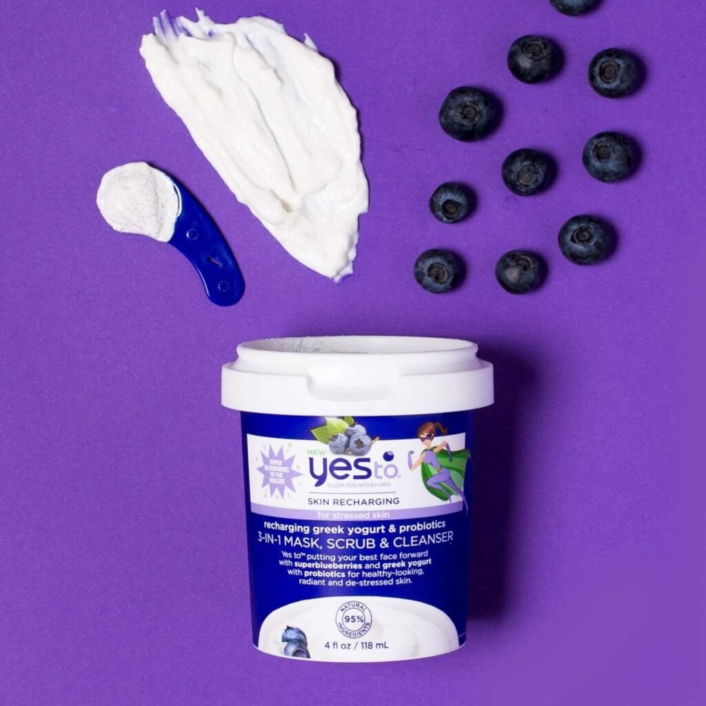 4oz Yesto superblueberries Skin Recharging 3-in-1 Mask, Scrub and Cleanser 9z