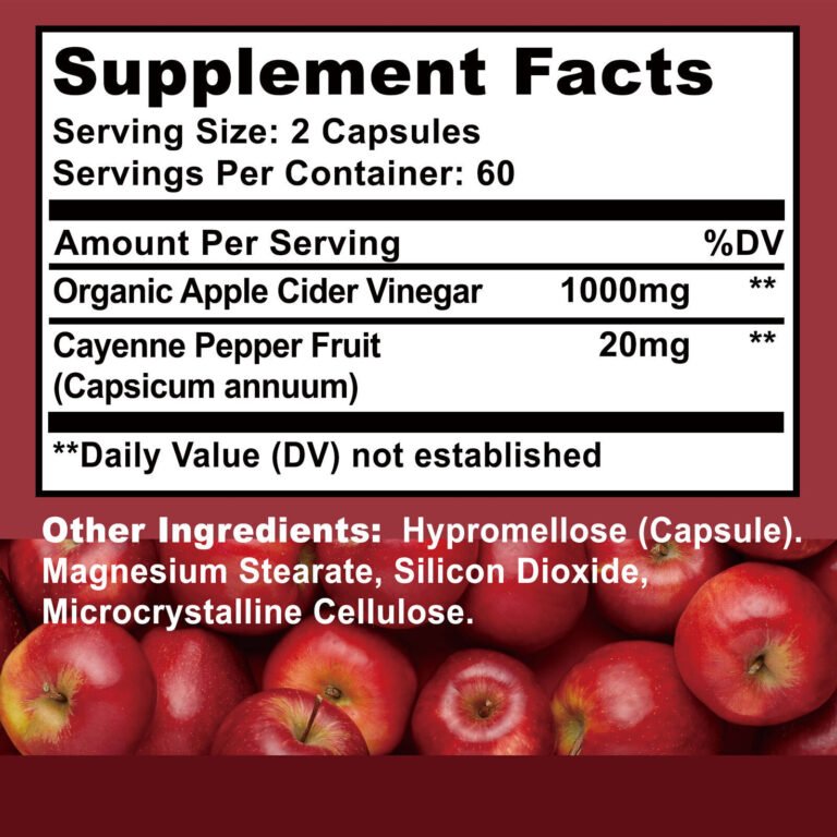 Apfelessig Kapseln - Reinigung Entgiftung, Abnehmen, Gewichtsmanagement