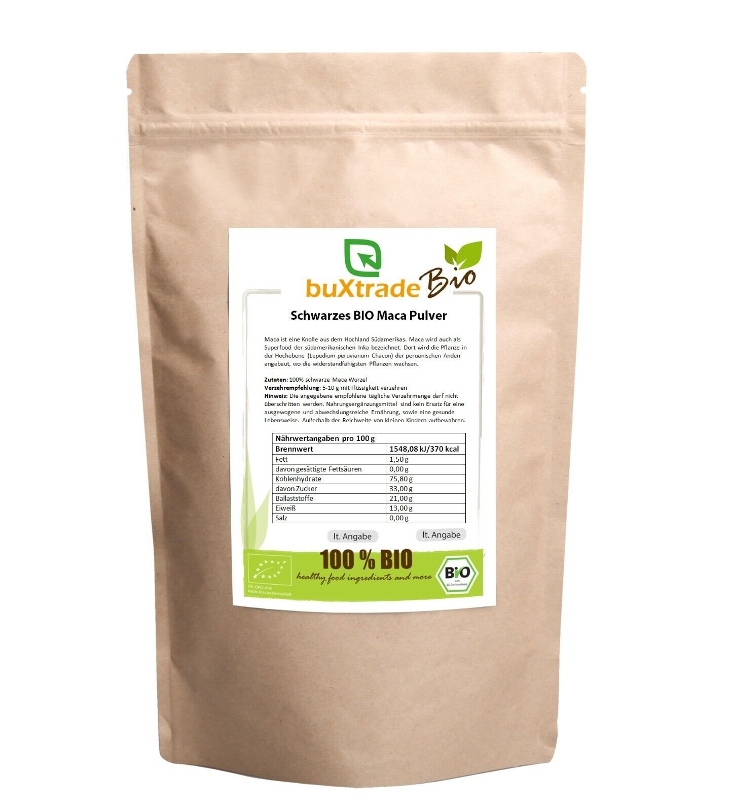 BIO Maca Pulver schwarz | schwarze Maca Knolle | Superfood | Verschiedene Mengen BIO Maca Pulver schwarz | schwarze Maca Knolle | Superfood | Verschiedene Mengen
