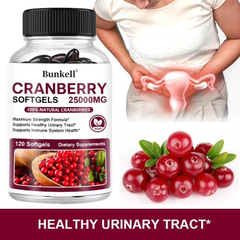 Cranberry 25000mg Fruit Extract with Vitamin C Softgels EXP:July 2026-