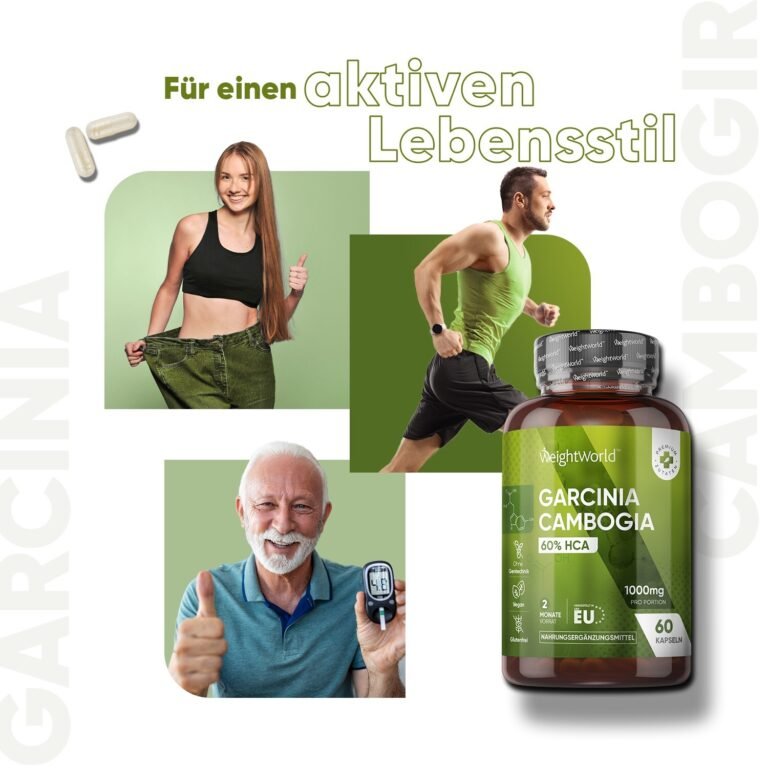 Garcinia Cambogia Pure Kapseln - 60Stk - 1000mg Garcinia Fruchtextrakt - Vegan