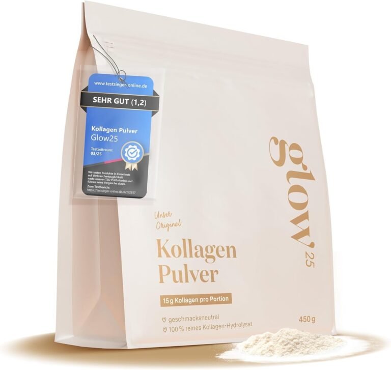 Glow25 Bioaktives Kollagen Hydrolysat Pulver - 500g