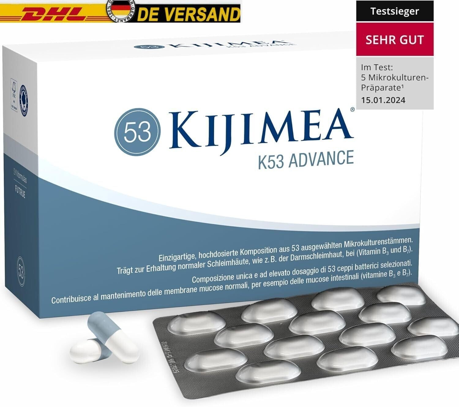 KIJIMEA K53 Advance Kapseln 84 St.- Intestinal Bacteria High Dose - PZN18379796 KIJIMEA K53 Advance Kapseln 84 St.- Intestinal Bacteria High Dose - PZN18379796