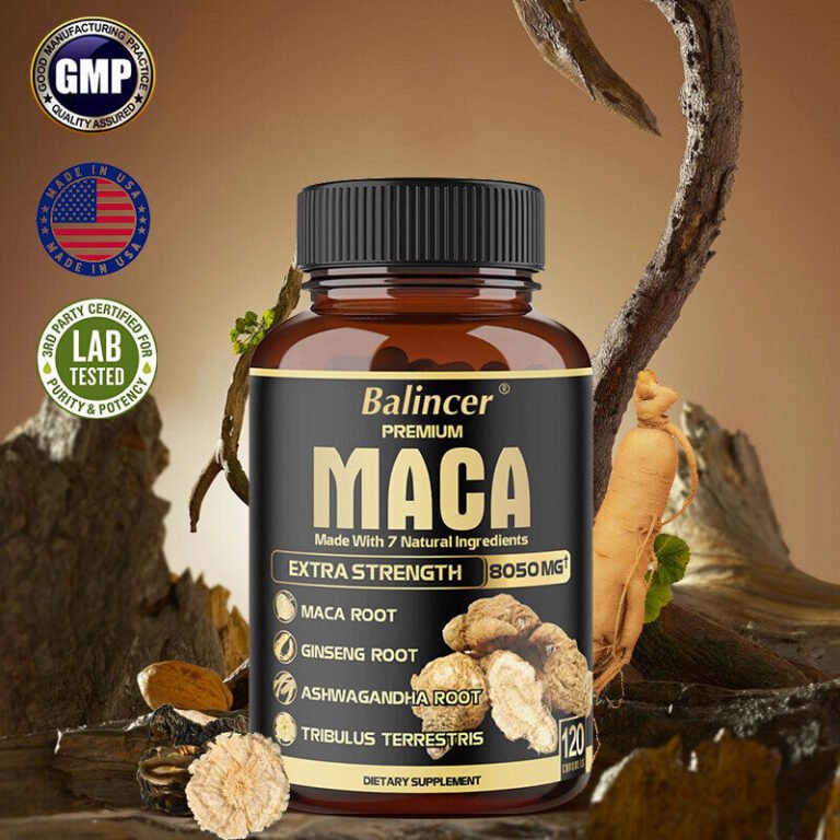 Maca 6000mg+ Ashwagandha 500mg+ Ginseng 500mg+ Tribulus, hochdosiert Kapseln