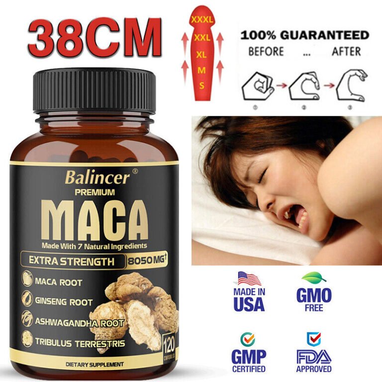Maca 6000mg+ Ashwagandha 500mg+ Ginseng 500mg+ Tribulus, hochdosiert Kapseln