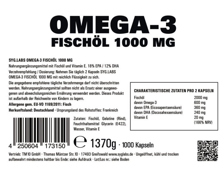 Omega 3 Kapseln 1000 mg - 1000 Omega 3 Kapseln 1000mg Fischöl Beste Qualität