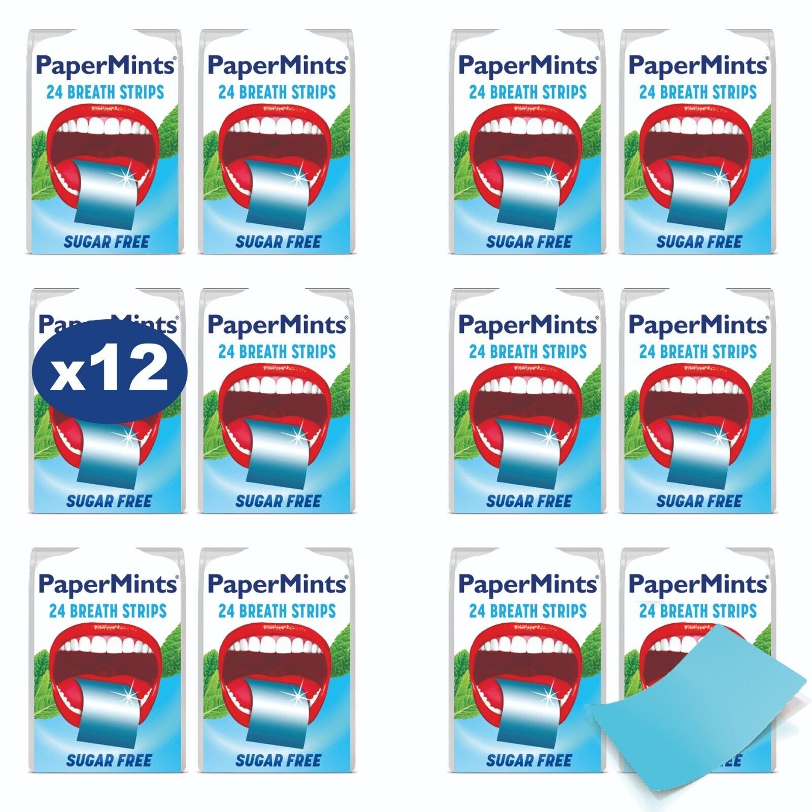 PaperMints Instant Fresh Breath Strips x 12 Packungen - Ketofreundlich & Zuckerfrei- PaperMints Instant Fresh Breath Strips x 12 Packungen - Ketofreundlich & Zuckerfrei-