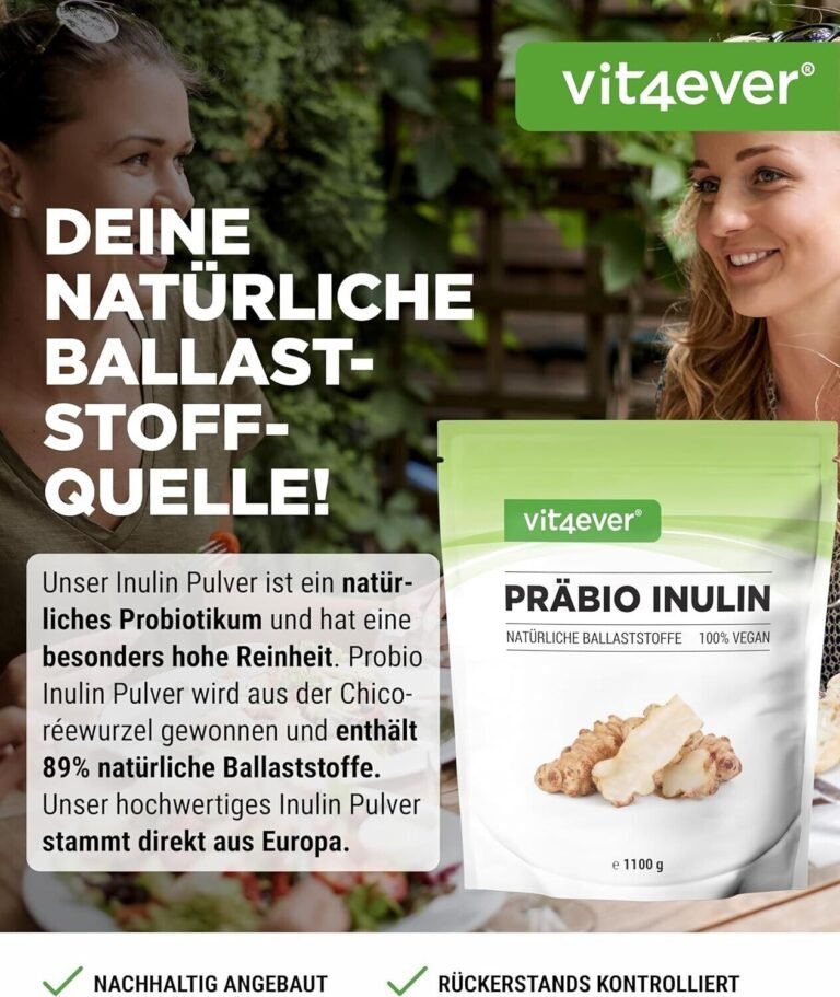 PREMIUM INULIN PULVER 1100 g - natürliche Ballaststoffe - Vegan - Darmflora