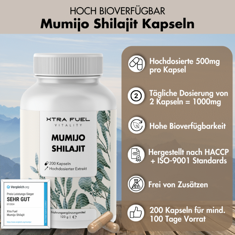 Shilajit Kapseln 200 Stück, Mumijo Shilajit Extrakt - 100% rein, vegan & geprüft