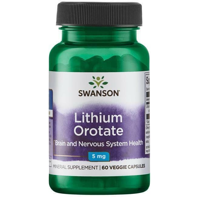 Swanson Lithium Orotate 5mg - 60 Veggie Tabs