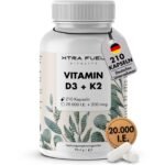 Vitamin D3 K2 20000 IE + 200mcg - 210 Kapseln - 100% rein, geprüft, zertifiziert
